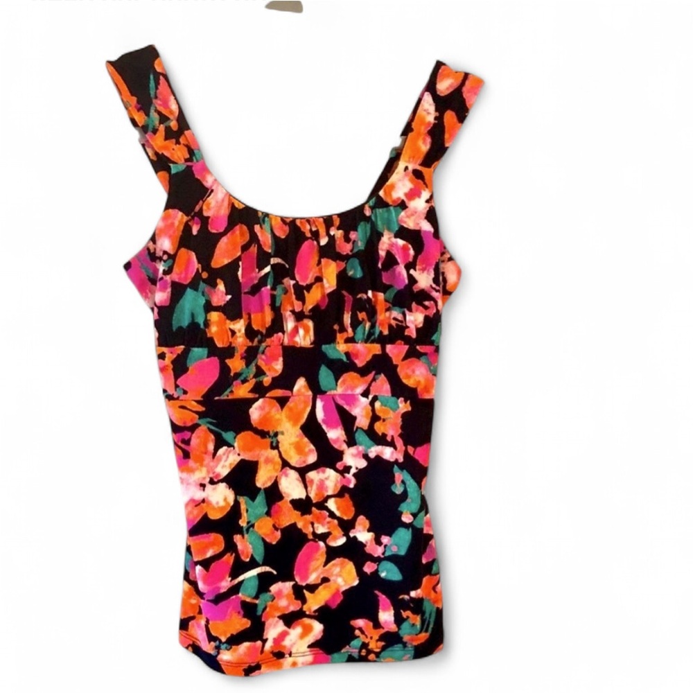 ANN TAYLOR FLORAL TROPICAL PRINT SLEEVELESS TANK TOP SIZE XS